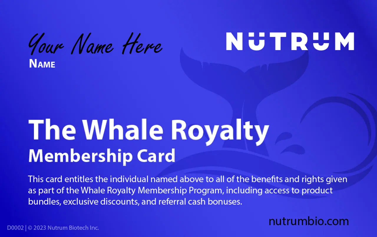 The Whale Royalty Membership Program Nutrum Biotech